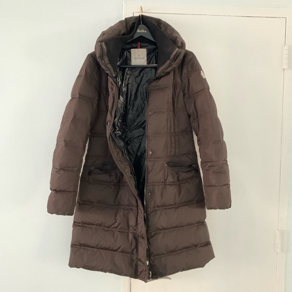 Moncler Jackets & Blazers - MONCLER Chocolate Brown Hermine Puffer Coat sz3